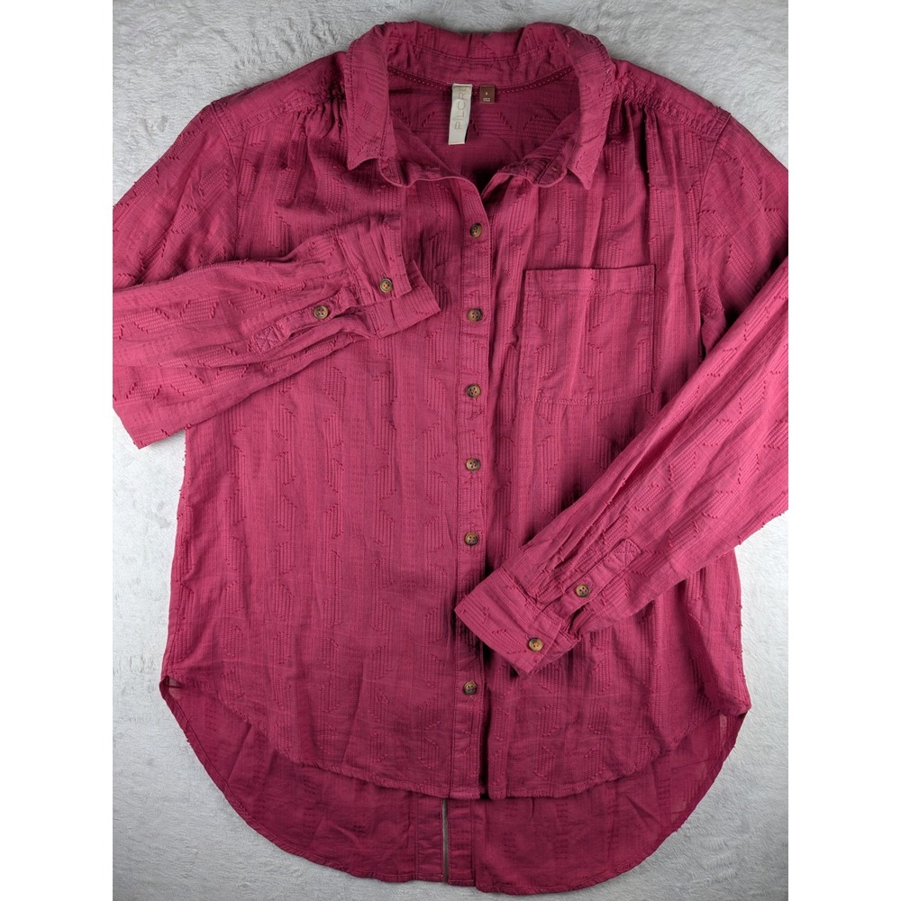 Pilcro & The‎ Letterpress Women's Textured Button-Up Textured Lace Top - Size S